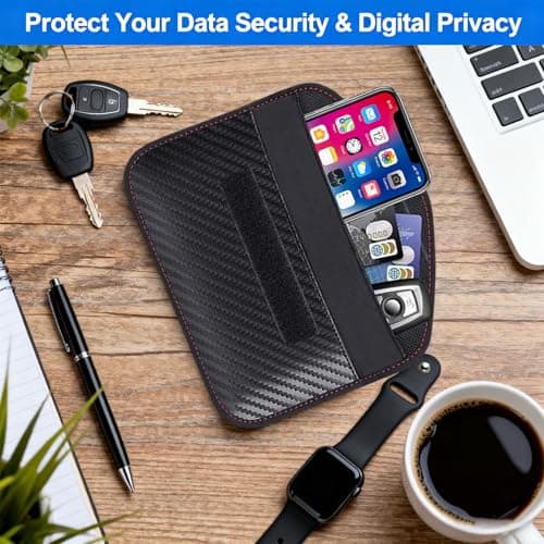 Faraday Pouch for Phones and Car Keys, Anti-Tracking Mobile Case, RFID Faraday Pouch, Blocking Signal Keyless Entry Keys Case, Bag For Car Keys Mobile Phone Cards — view 3