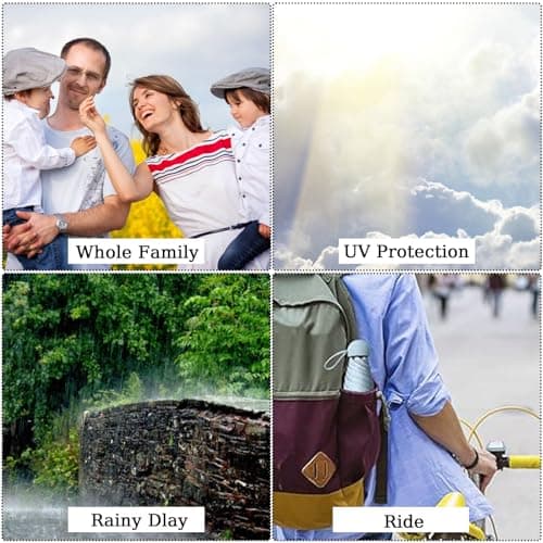 Shunshi Folding Travel Umbrella 6 Ribs Folding Sun Anti-UV Windproof Rain Umbrella,Fast Dry,Portable Pocket Lightweight Small Compact Umbrella with Capsule Case for Men Women Teens (Blue) — view 6