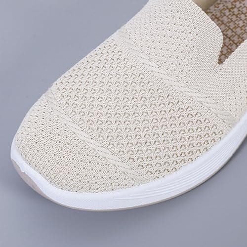 Summer Trainers for Women Arch Support Road Running Shoes Lightweight Mesh Breathable Sneakers for Gym Fitness Jogging Walking Size UK 5.5 Beige — view 6