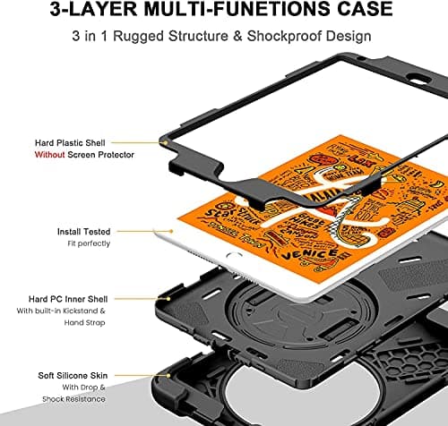 Gerutek Shockproof Case for iPad Mini 5/ Min 4 7.9 inch 2019/2015, Black — view 4
