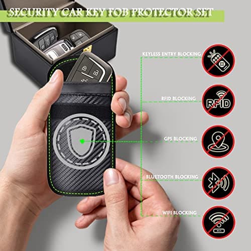 Faraday Box & 2 Pack Faraday Pouch for Car Keys,Small Faraday Bag for Key Fob Protector,Anti-theft Car Key Signal Blocker Box for Keyless Entry — view 6