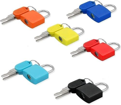 6 Pieces Luggage Locks Suitcase Padlocks Suitcase Locks with Keys Mini Brass Padlock Set for Travel Gym Locker Bags Holiday Cases (Colorful) — view 2