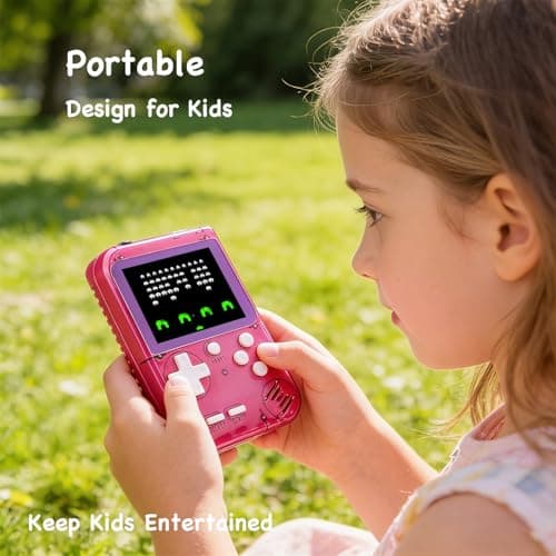 Kids Handheld Game Console Built-in 289 Classic Games, Portable Video Game Console with 2.8" Color Screen, Rechargeable Battery, Handheld Electric Game for Boy Girl (Red) — view 5