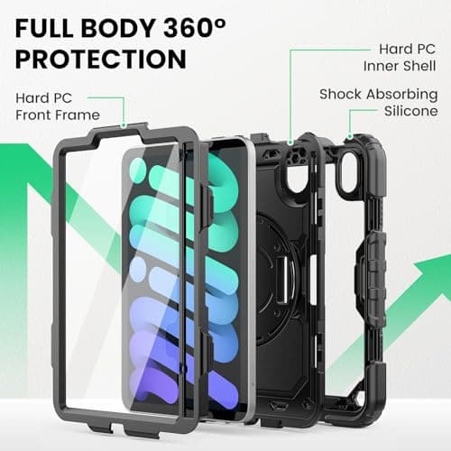 SEYMAC Case for iPad Mini 7th/6th 8.3 inch 2024/2021 (A17 pro), Black — view 6