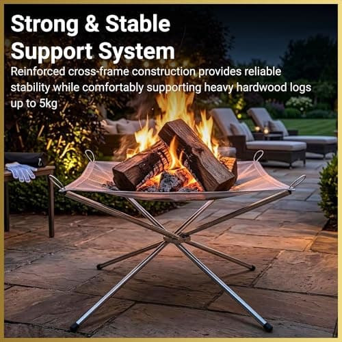 Portable Fire Pit for Camping with Heat Resistant Gloves and Carrying Bag — view 5