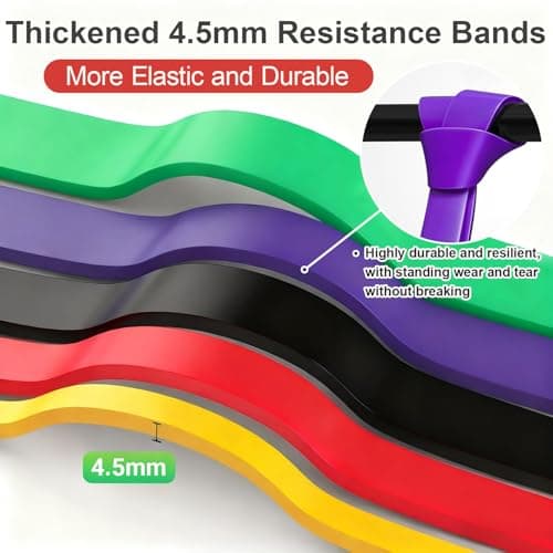 5 Levels Resistance Bands Set with Door Anchor & Handles - Heavy Duty Pull Up Assist Bands for Men & Women, Home Gym Workout, Strength Training, Yoga, Physical Therapy and Stretch Mobility — view 3