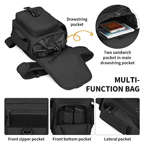HUNTVP Leg Bag Tactical Drop Leg Bag Motorbike Molle Pouch Cross Over Leg Rig Thigh Pack for Motorcycle Cycling Riding Outdoors Camping — view 4