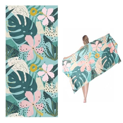Sricam Large Microfiber Beach Towel, 180×80cm Oversized Quick Dry Beach Towels for Adults, Sand-Free Lightweight Swimming Towel for Travel, Beach & Pool