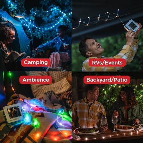 LuminAID Multicolor Solar String LED Lights with Phone Charger, 23 ft — view 3