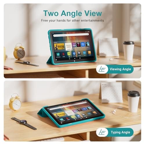 Tablet Case for 8in Tablets,Not for Onn iPad 8inch Tablets,Mansiruyi Slim Light Trifold Stand Case with Auto Sleep/Wake -Glitter Blue — view 2
