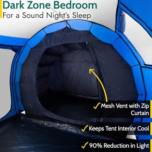Trail Easdon 6 Man Family Tent, L700cm x W240cm x H185/210cm — view 3