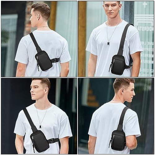 flintronic Sling Bag, Waterproof Chest Bag for Men and Women, Mini Breathable Crossbody Shoulder Bag with Zipper, Lightweight Shoulder Backpack for Travel Hiking Cycling Camping Outdoor Sports — view 2