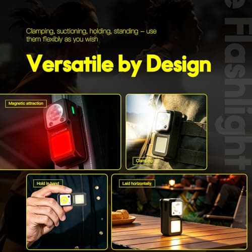 Clip on Torch Rechargeable 600 Lumens Flashlight, Magnetic & Waterproof — view 4