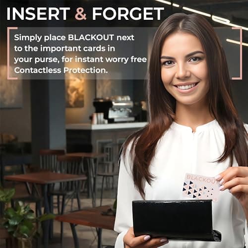 AKIELO Blackout RFID Blocking Card (4 Pack) – Ultra Thin Anti Theft Credit Card Protector – Ultimate Bank Card Blocker for Contactless Cards and Wallet Protection (Black & Blush Edition - 4 Pack) — view 6