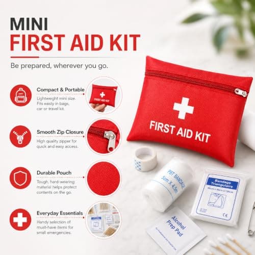 Mini First Aid Kit, 136PCS Small Travel Emergency First Aid Kit for Travel — view 2
