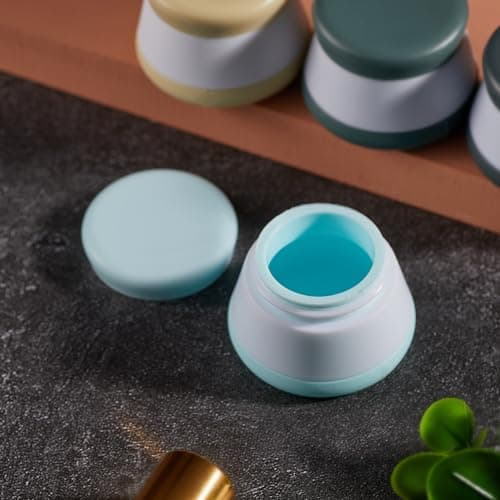 INSFIT 4 Pack Silicone Travel Containers - CAA Compliant 20ml Leakproof Toiletries Jars, BPA-Free Cream Containers with Lids & Labels, UK Travel Essentials (Includes Mini Spatulas) — view 4