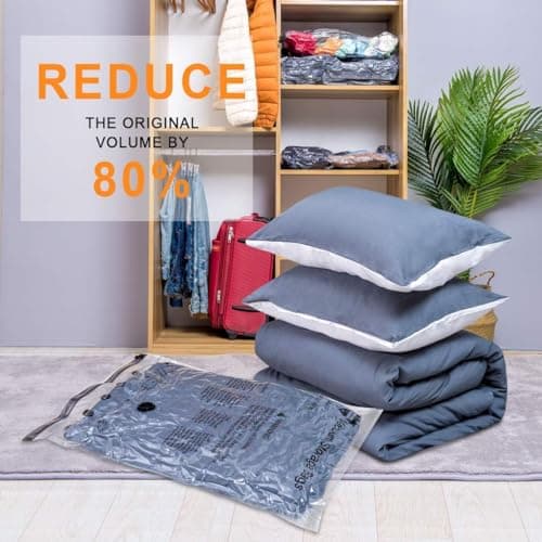 20 Pack Vacuum Storage Bags (4 Jumbo, 4 Large, 4 Medium, 4 Small, 4 Roll Up), Space Saver Sealer Compression Bags for Blankets, Comforters, Pillows, Clothes Storage — view 6