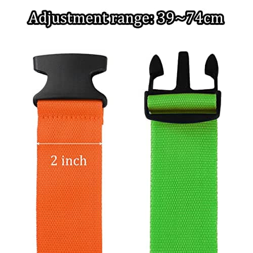 Luggage Suitcase Straps Set, Travel Accessories Thickened Luggage Belt with Quick Release Buckle, Adjustable Black Travel Luggage Straps for Suitcase Baggage (Orange, 2 PCS Set) — view 6