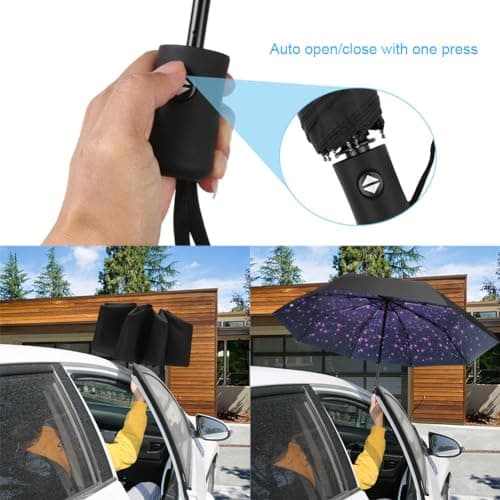 Aolso Travel Umbrella - Windproof Automatic, 8 Ribs Compact Folding, Auto Open/Close, Portable for Men & Women — view 6