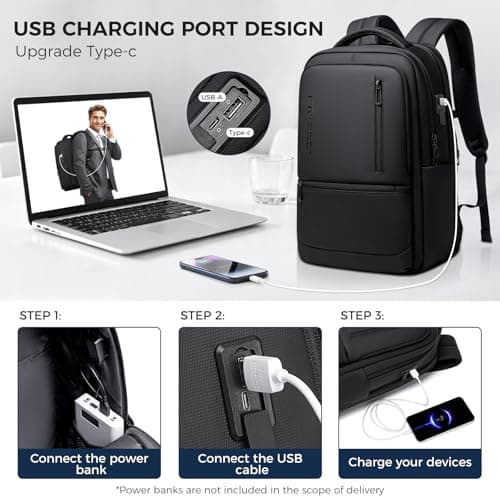 Fenree.geer Expandable Laptop Backpack, 1800D Business Rucksack 21.6L-32.4L — view 4