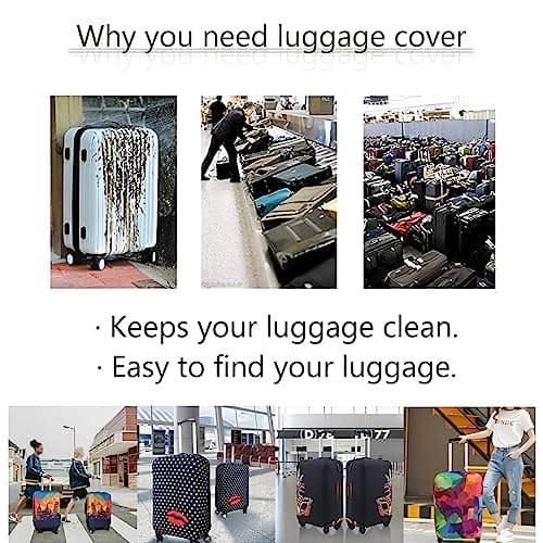 Mateju Solid Color Elastic Luggage Covers, Suitcase Cover for 18-32in Suitcase Protectors, Trolley Case Protective Anti-Scratch Washable Travel Suitcase Protector (Burgundy,L) — view 6