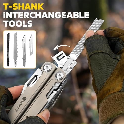 BIBURY Titanium Multitool Pliers, BI2049TI Multi Tool with Screwdriver Bits — view 5
