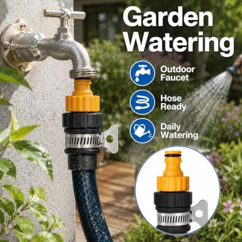 EUQWOSDD Tap to Hose Connector, Universal Kitchen Tap Hose Adapter, Detachable Water Pipe Fitting for Gardening, Car Washing, Cleaning, Easy Quick Connect & Disconnect — view 5