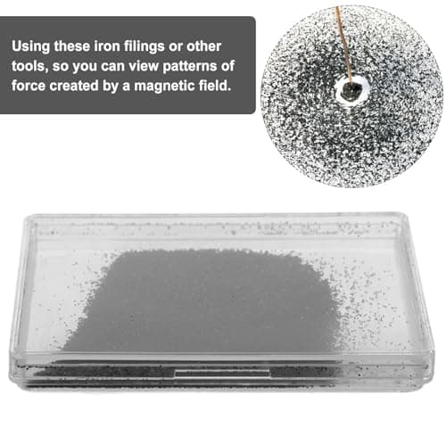 LIGIGWASH 3pcs Magnetic Field Demonstration Kit with Iron Shavings and Iron Oxide Powder, Portable Plastic Box 6.5x5x0.8cm for Classroom Activities and High School Physics Experiments — view 3