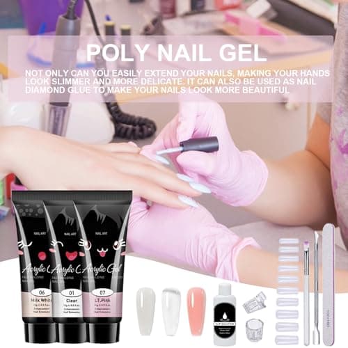 Uozonit Gel Extension Nail Kit - Professional Nail Gel Kit,Beauty Tools for Bridal Travel Salon Home Grooming Holiday Daily Party Spa Summer — view 3