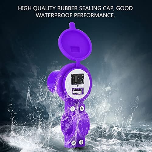 Stylebest Universal Motorcycle USB 12-24V Waterproof Socket for Mobile Phones and Devices with LED Indicator Switch (Purple) — view 4