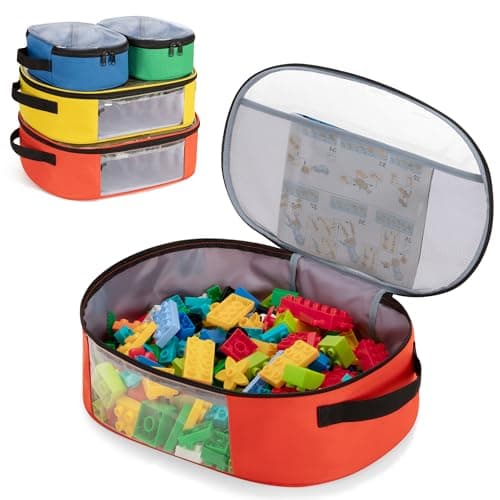 Rexmica 4pcs Toy Storage Organiser Bag for Building Bricks, Ellipse
