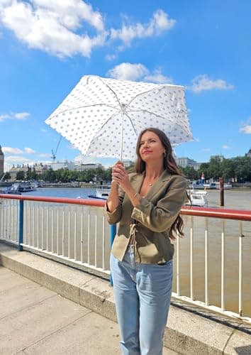 Fulton Tiny Umbrella, Evil Eye Print, Ultra Compact, Lightweight Wind Resistant Frame — view 6