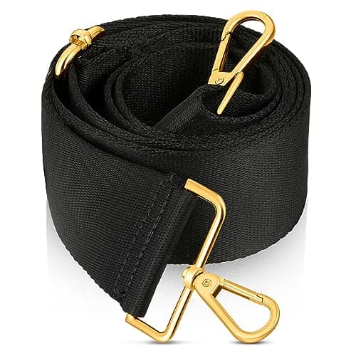 Weewooday Adjustable Bag Strap Replacement Gold Hardware, 1.97 Inch, Black