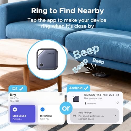 UGREEN FineTrack Duo (4 Pack) for iOS & Android, FineTrack Mini 2 Pcak (iOS only), Bluetooth Finder for Keys, Wallet, Luggage, Suitcase and More — view 5