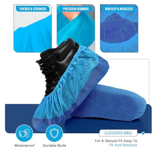 TYGA 40 Pieces Waterproof Reusable Shoe Covers - Blue — view 5