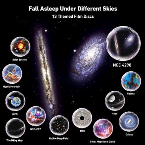 YunLone Galaxy Projector, 13 in 1 Home Planetarium Star Light Projector for Bedroom 360° Rotating Nebula Projector Lamp Starry Sky Night Light (White/White) — view 2