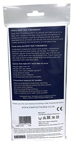 IOMI - Mens & Ladies Unisex 18 mmHg Graduated Compression Travel Flight Socks for DVT (4-7 UK, Black) — view 3