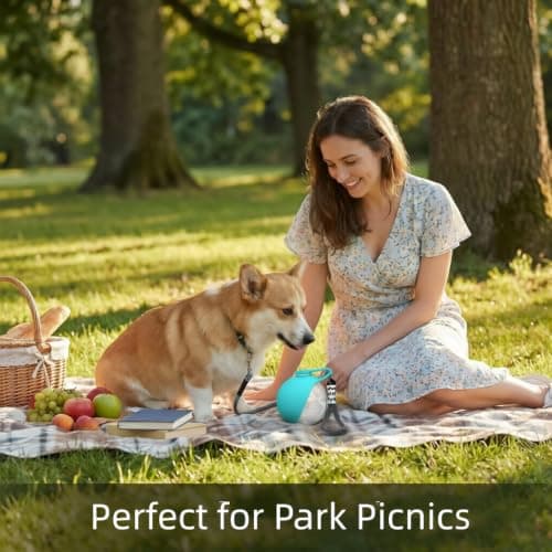 SINJAETRQ Blue 2-in-1 Portable Dog Water Bottle with Bowl, 285ml Leak Proof Dog Travel Water Bottle, BPA-Free Foldable Pet Dispenser for Walking Hiking & Outdoor — view 4