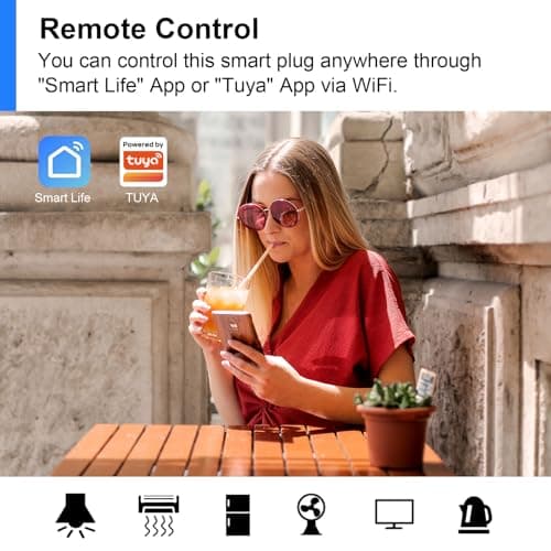 ANTELA Smart Plug with Energy Monitoring, 2,4GHz WiFi Plug with Timer Function, Alexa Voice Control, Smart Life APP Wireless Remote Control, Compatible with Alexa and Google Home, 13A, 4PCS — view 5