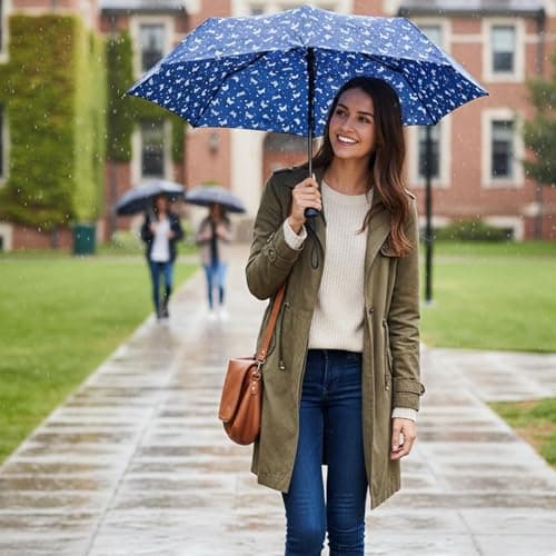 A2Z Ladies Folding Umbrella Compact Travel Brolly Lightweight Weatherproof — view 6