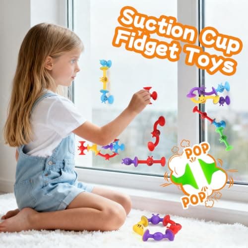 ECHOCUBE Suction Toys, 28 Pcs Suction Cup Bath Toys for Kids 3+ Years Old, Sensory Sucker Toys, Stress Relief Toys Travel Toys for Toddlers & Adults — view 2