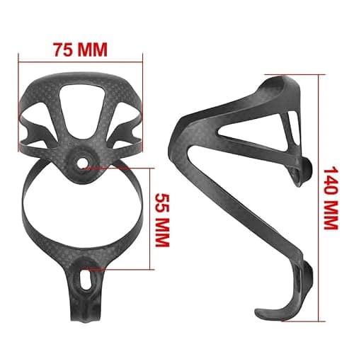 3K Full Carbon Fiber Water Bottle Cage, Ultralight 21.6g Bicycle Bottle Holder, Matte/Gloss Finish Bike Drink Cage for Road MTB Gravel Bike (3K Glossy) — view 3