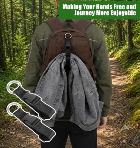 3 Pack Add a Bag Luggage Straps, Adjustable Suitcase Belt with Jacket Holder, Hands-Free Travel Accessory for Connecting Backpacks and Extra Bags — view 4