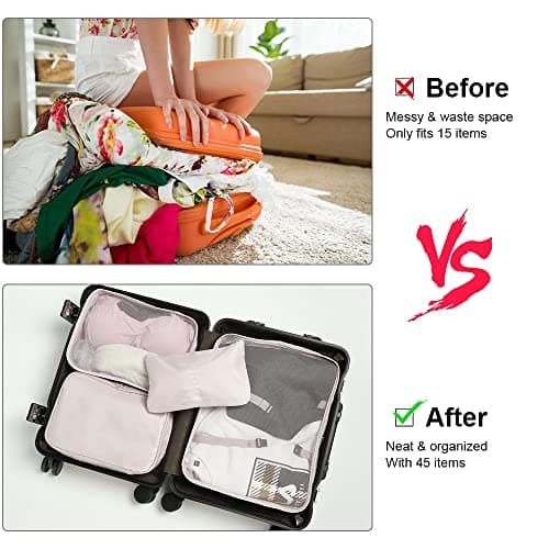 OSDUE Packing Cubes for Suitcase, 8PCS Thickening Travel Organiser Packing Bags Lightweight Travel Accessories Organizers Essentials Clothes Shoes Cosmetics Toiletries Storage Bags — view 4