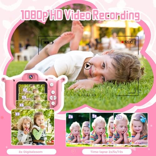 Kids Camera 1080P 32GB, Unicorn Silicone Case, Selfie Camera for Kids — view 4