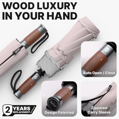 Royal Walk Folding Travel Compact Umbrella Windproof Strong for Men & Women — view 3