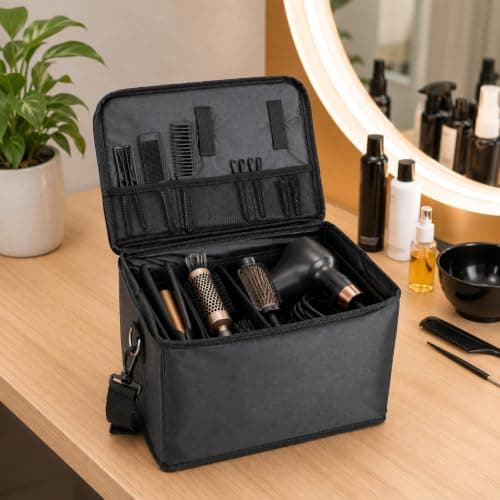 EVERGOODS Professional Hairdressing Tool Storage Bag, Foldable Barber Scissors Case Organizer Large Capacity Portable Hair Stylist Toolbox for Salon Travel Home UseDurable Waterproof — view 5