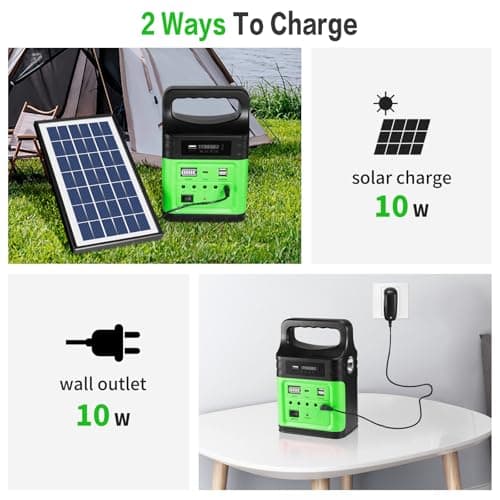 VCLPOWER 75Wh LiFePO4 Power Station 12V 9V 18W USB C with 10W Solar Panel — view 4