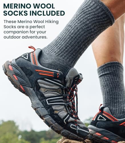 100% Merino Wool Base Layer Men - Long Sleeve Thermal Shirt + Hiking Socks (XX-Large, 250 Olive) — view 6