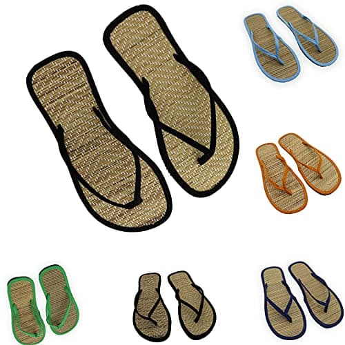 ladies flip flops size 5 Women's Flip Flops Natural Bamboo Breathable Thong Sandals Lightweight Non-Slip Beach & Shower Sliders Comfortable Outdoor Slippers wedding flop